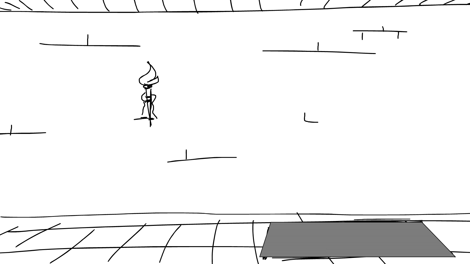A sketch of the background with only the animated parts.