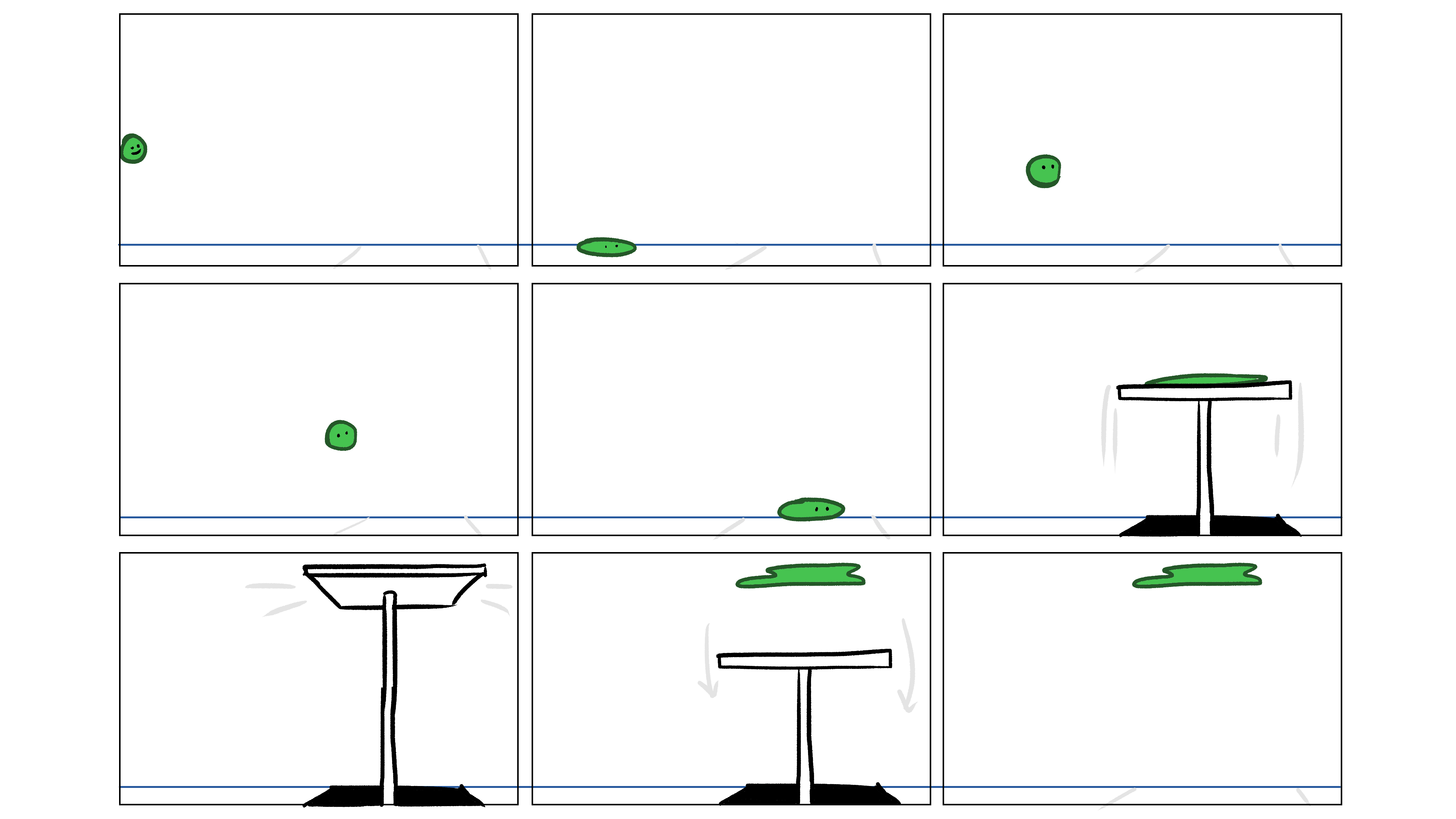 A simple storyboard of the animation.