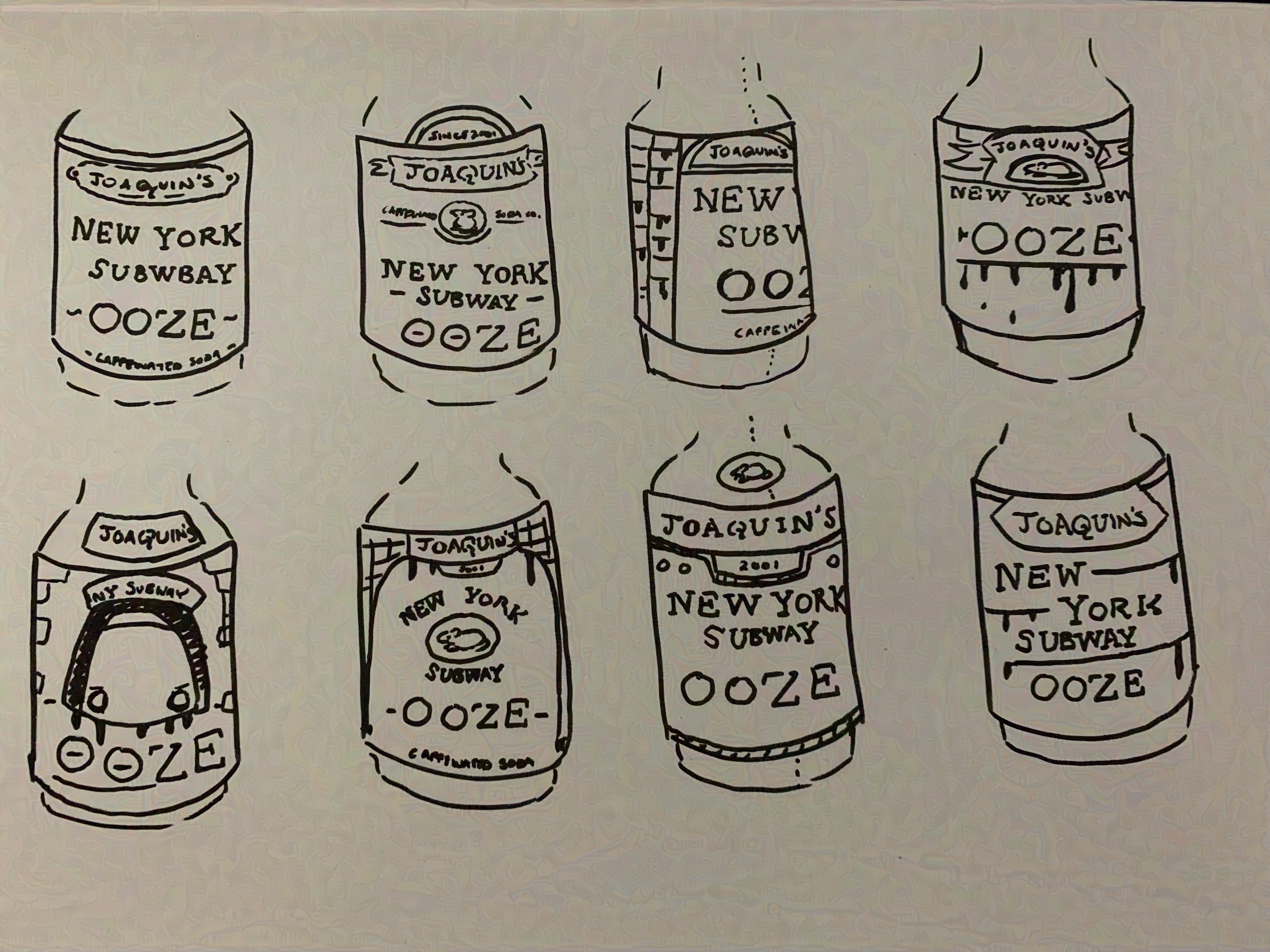 A collection of label sketches.