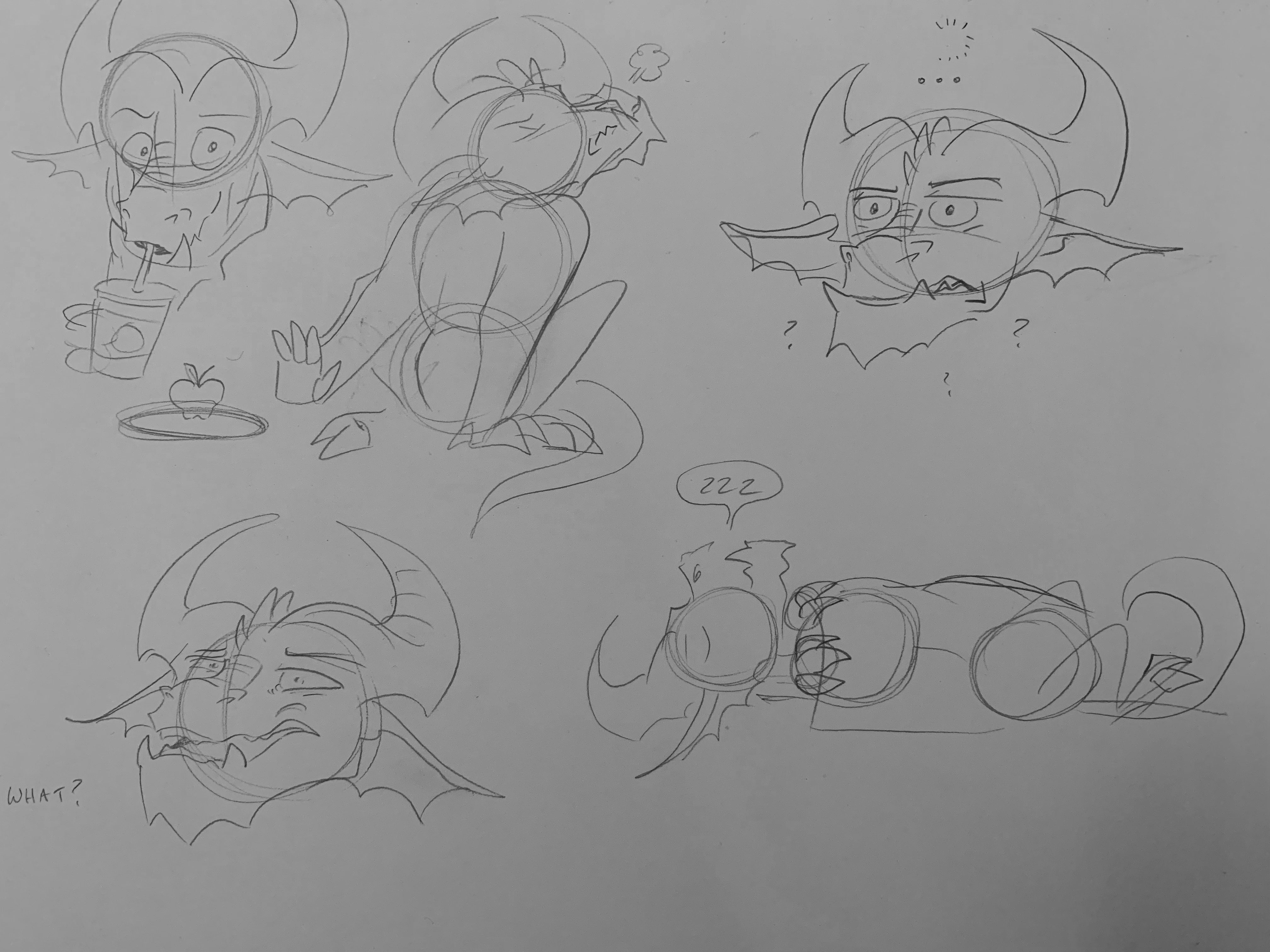 A collection of rough sketches.